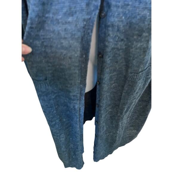 Vtg Eileen Fisher Organic Linen Button Down Cardigan Blue  2X - Picture 8 of 10